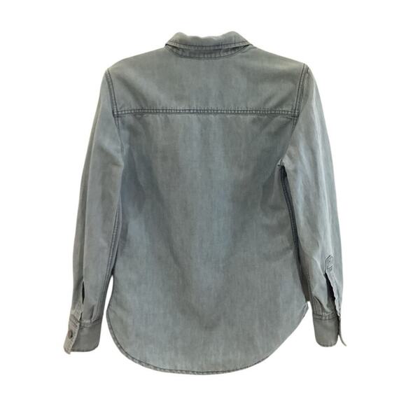 Isabel Marant Etoile Paul Batik Indigo Chambray Button Up Shirt Blue Size Medium - Picture 9 of 13